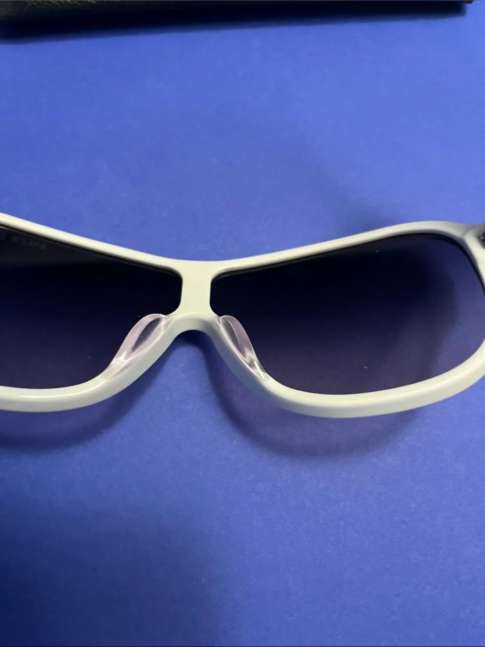 Ralph Lauren White Frame Shield Sunglasses with Gradient Smoke Lenses - Picture 4 of 4